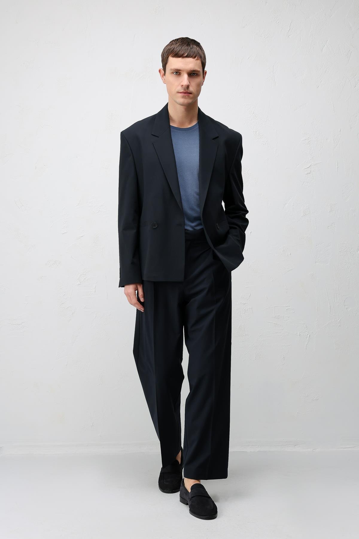 Antioch  Lacivert Relaxed Fit Erkek Blazer Ceket - Görsel 4