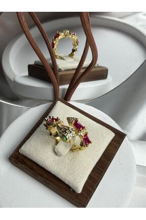 ANKA JEWELLRY YILAN MODEL ZİRKON TAŞ GOLD KADIN YÜZÜK