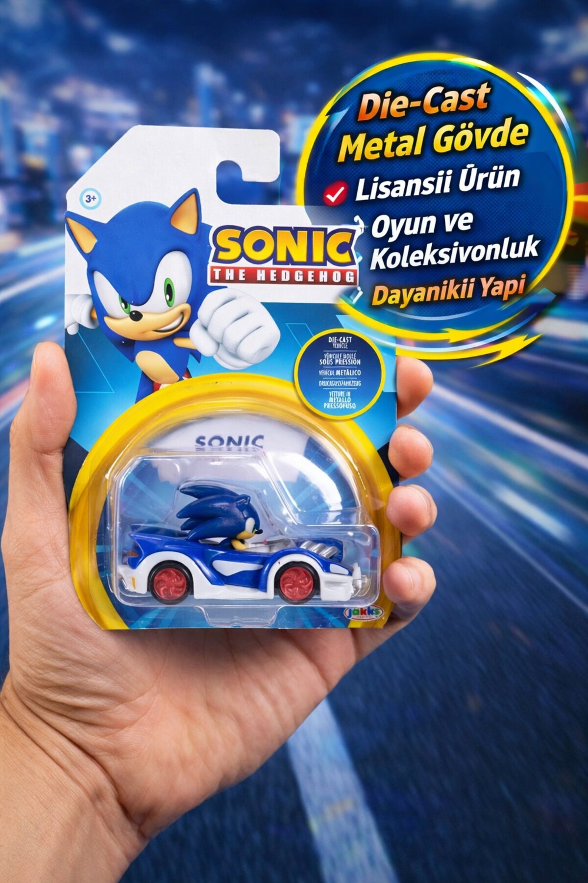 TOYFEST Sonic The Hedgehog Die Cast Metal Tekli Yarış Arabası 1:64