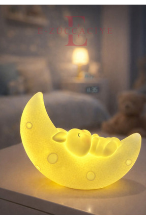 E Züccaciye Çocuk Odası Dekoratif Gece Lambası Gün Işığı 15 CM -Minik Tavşan-