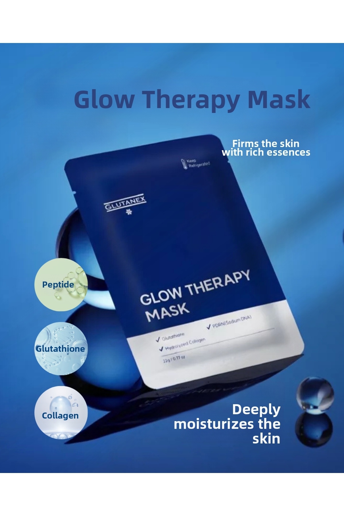GLUTANEX Glow Therapy Mask 1 Piece | Skin Renewing Sheet Mask Containing Pdrn & Collagen 22 g- Trendyol