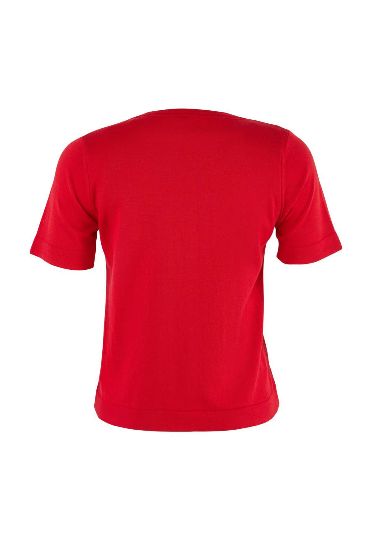 Trendyolmilla  Kırmızı Bisiklet Yaka 2'li Bluz-Hırka Triko Hırka TWOSS26HI00014 - Görsel 8