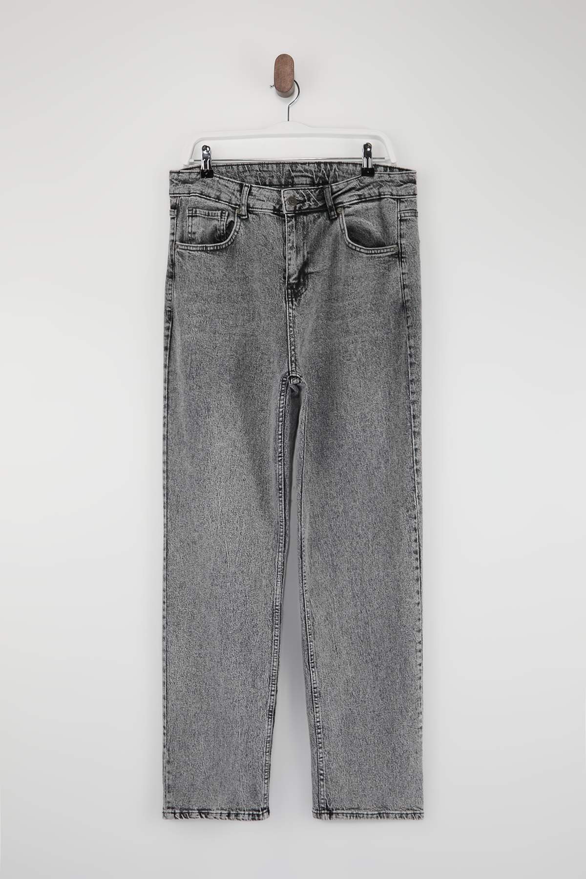 Trendyolmilla Man Gri Baggy/90's Straight Fit Jeans Bol Kot Pantolon TMNSS24JE00012