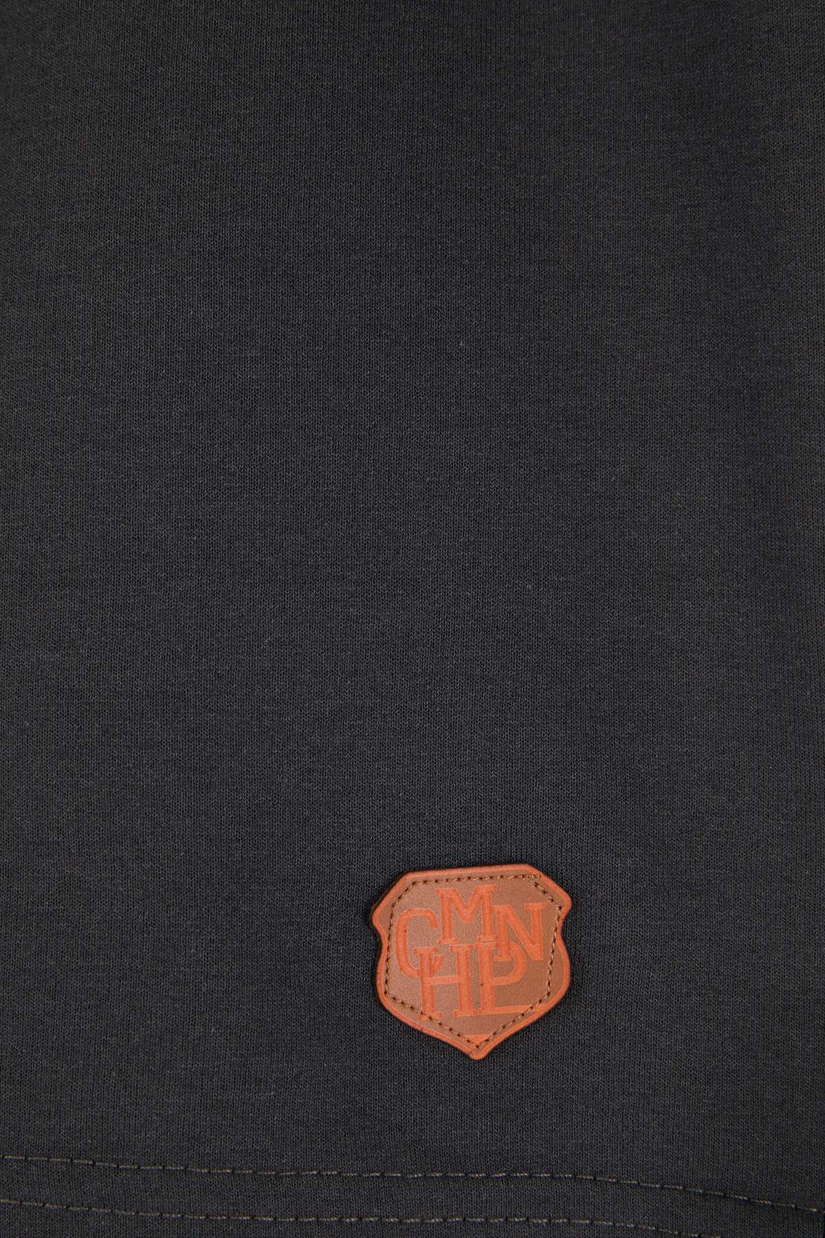 Trendyolmilla  Büyük Beden Füme Regular/Normal Kesim PU Etiket Aplikeli Şort TMNSS24AP00002 - Görsel 2