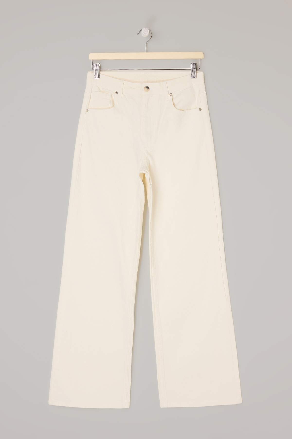 Trendyolmilla  Beyaz Gabardin Basic Wide Leg/Geniş Paça Pantolon TWOSS26PL00098 - Görsel 5