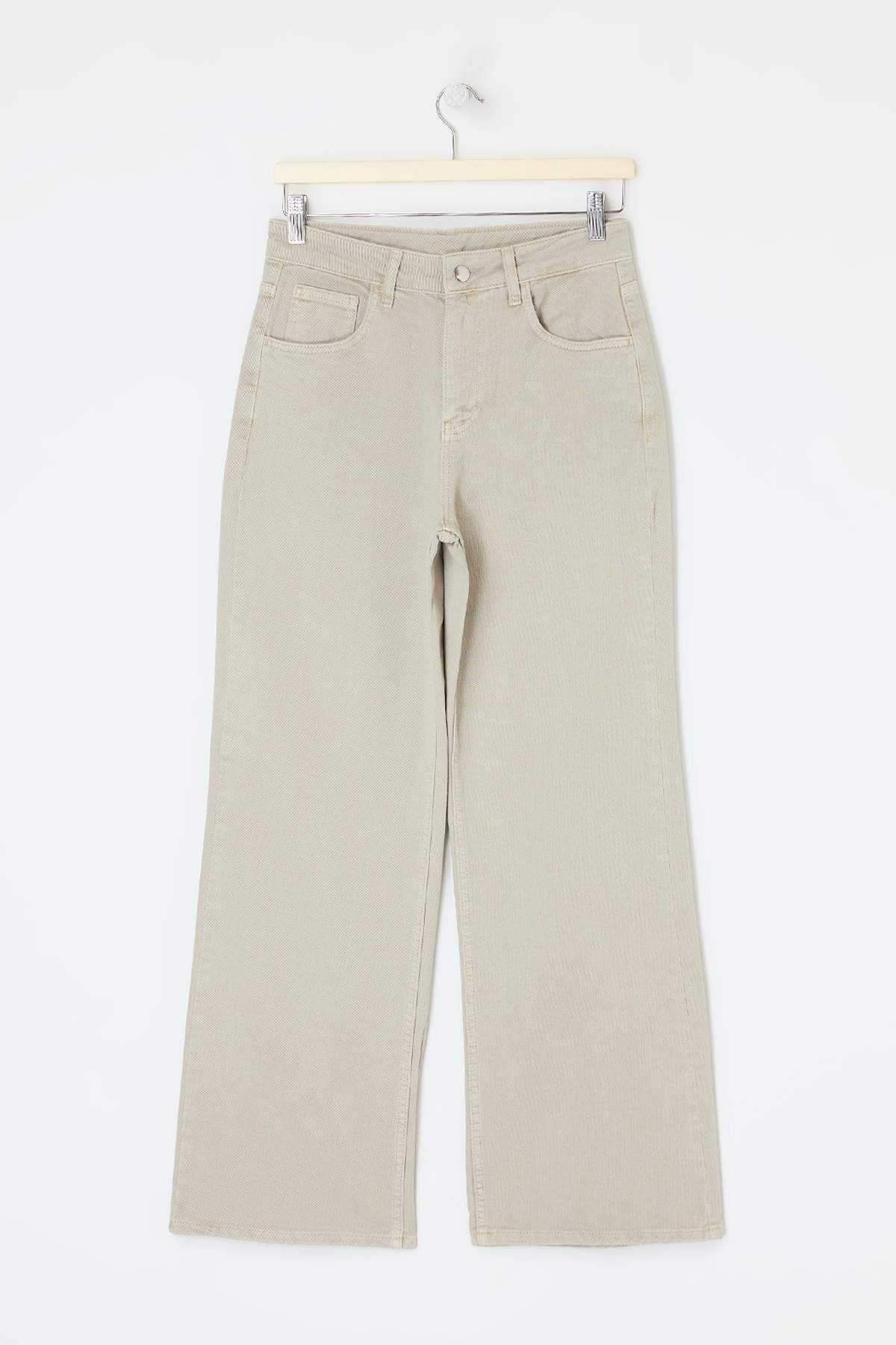 Trendyolmilla  Mint Yüksek Bel %100 Pamuk Wide Leg Geniş Paça Jeans TWOSS26JE00161 - Görsel 5