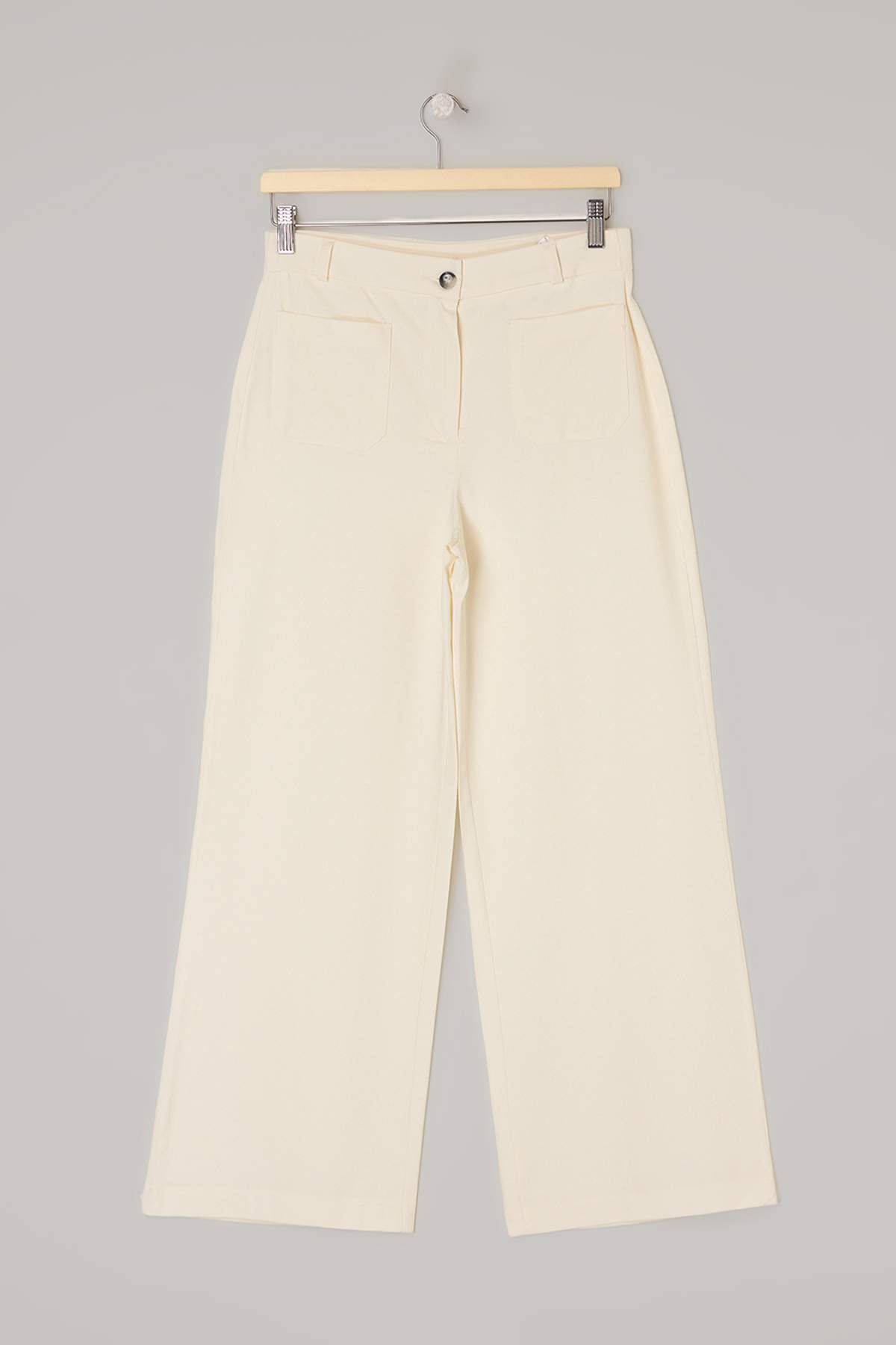 Trendyolmilla  Beyaz Gabardin Cep Detaylı Pantolon TWOSS26PL00083 - Görsel 6