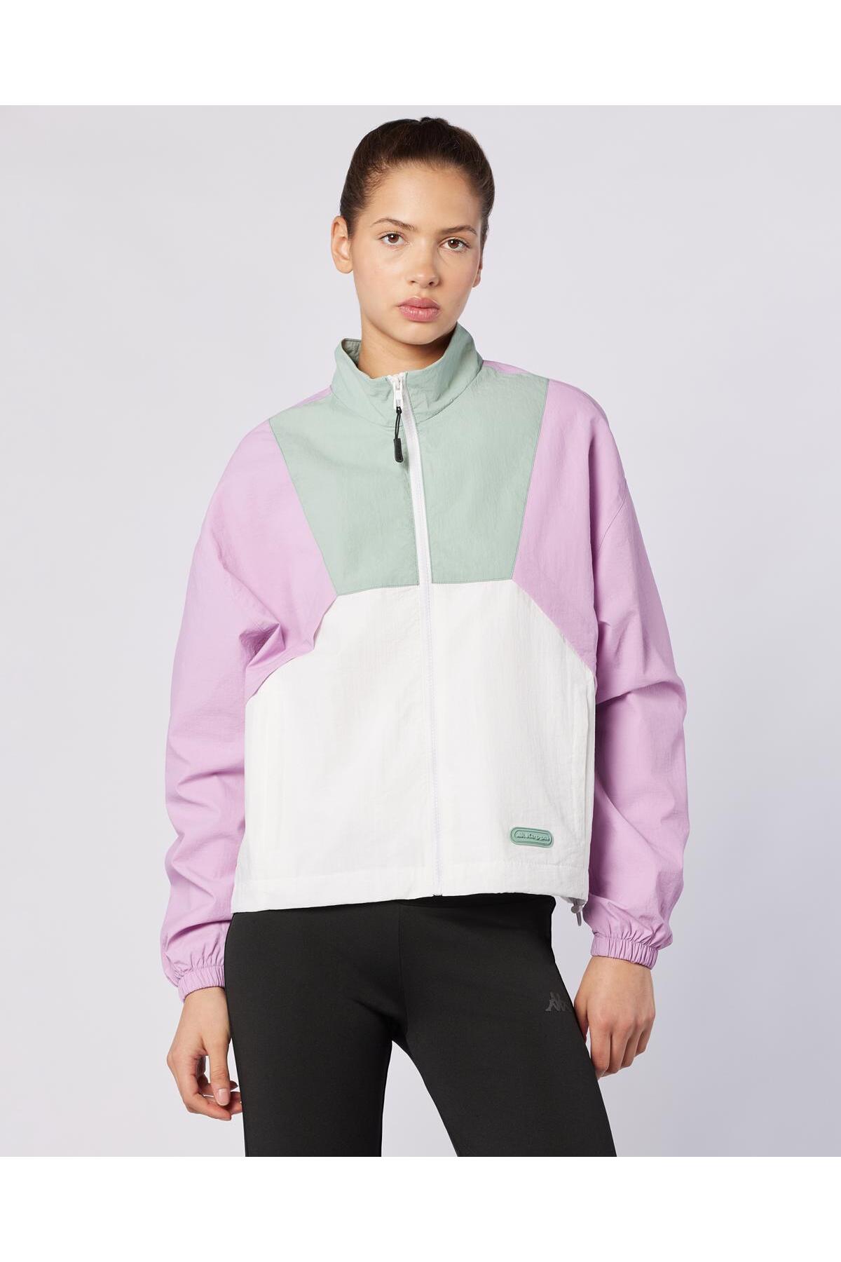 Kappa Andyse Kadın Pembe-Beyaz Comfort Yağmurluk
