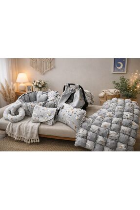 GÖKDAĞ BEDDING 9 Parça Lüx Bebek Seti – Bebek Yuvası, Puset Minderi, Emzirme ...