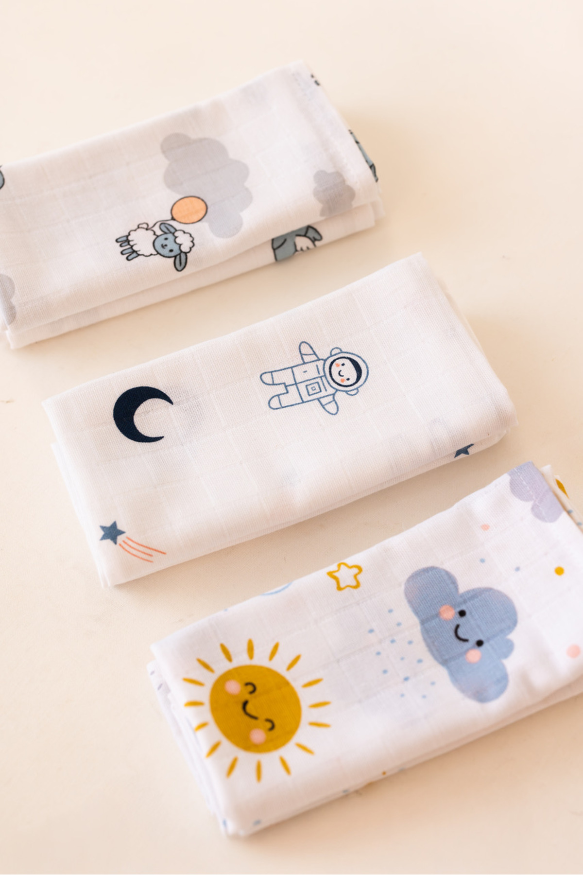 EIFIN Çok Amaçlı Müslin Örtü & Battaniye 3'lü Set %100 Pamuk Oeko-tex Sertifikalı Kutulu fotoğrafı 7 (önizleme)