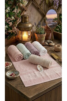 Z&N STYLE Annem Miss Bamboo Bıenna 50x90cm. Çeyizlik El&yüz 6'lı Lüks Havlu S...