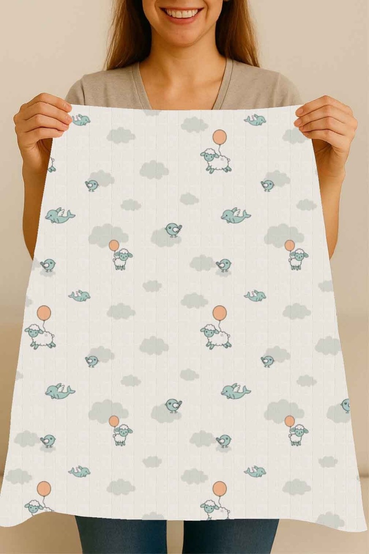 EIFIN Çok Amaçlı Müslin Örtü & Battaniye 3'lü Set %100 Pamuk Oeko-tex Sertifikalı Kutulu fotoğrafı 3 (önizleme)