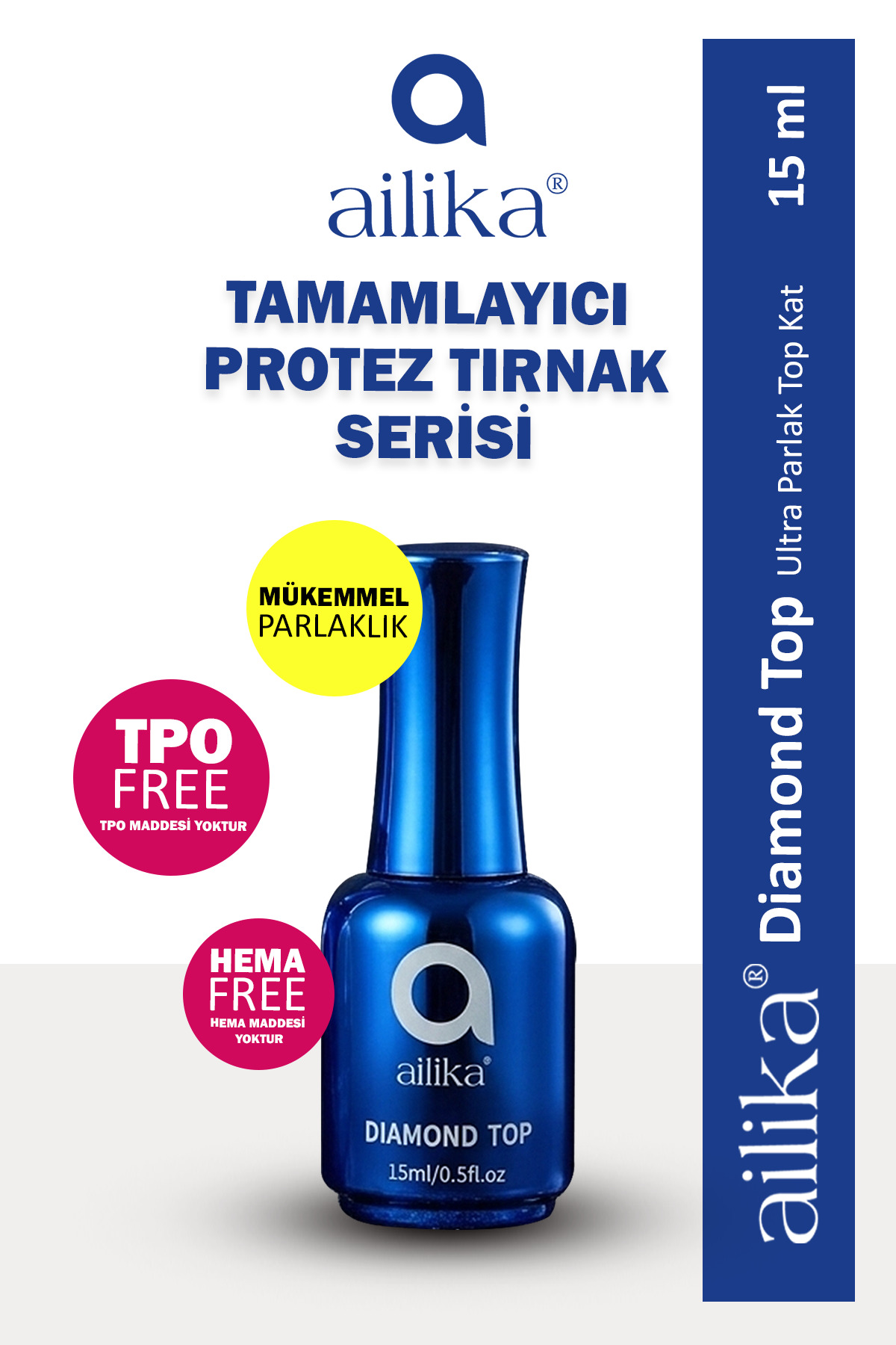 Premium Diamond Top Coat Topkat 15ml — سفید TopCoat15ml