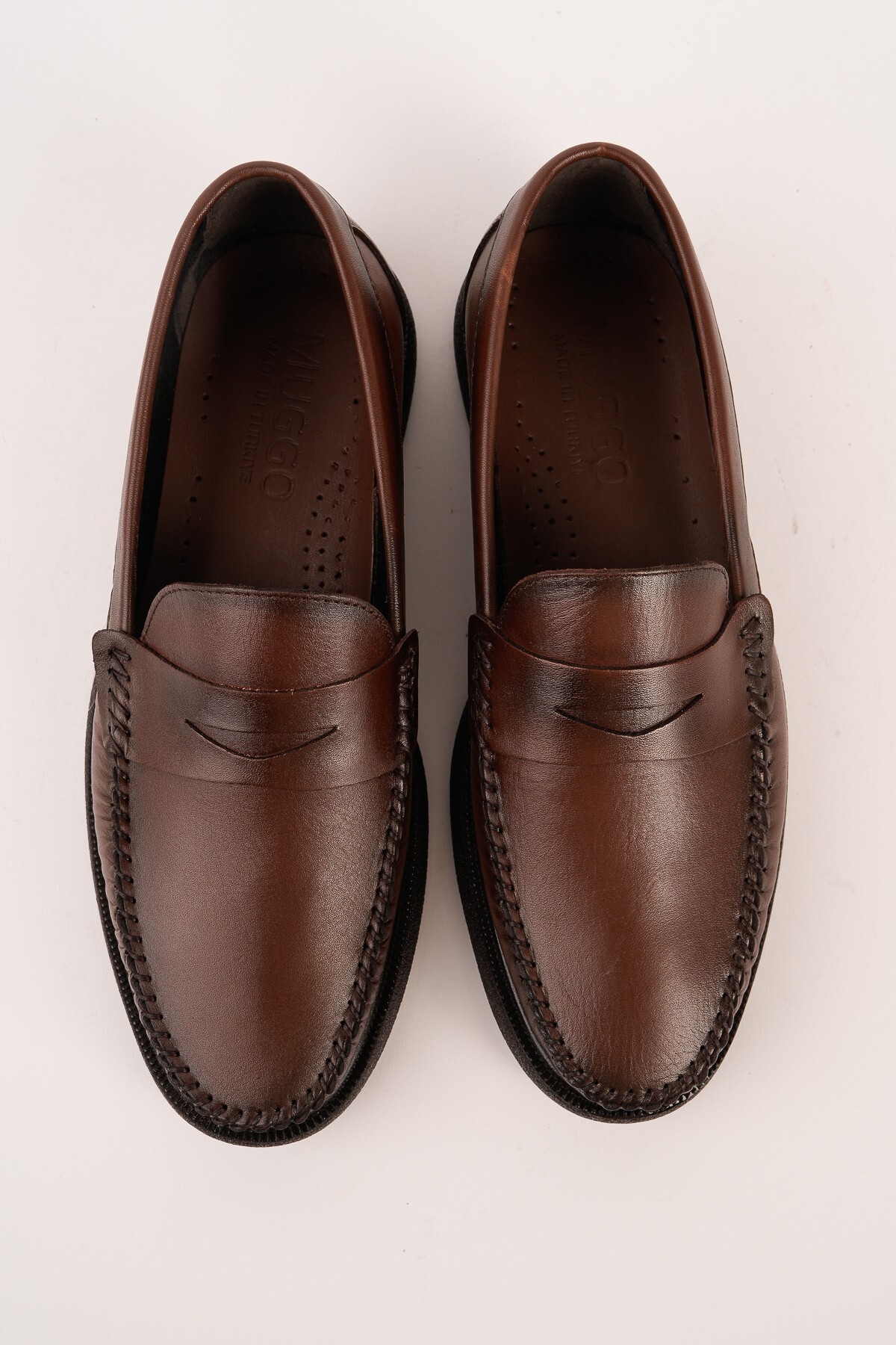 Muggo  GENTZ Hakiki Deri Rahat Taban Erkek Günlük Klasik Loafer Ayakkabı - Görsel 5