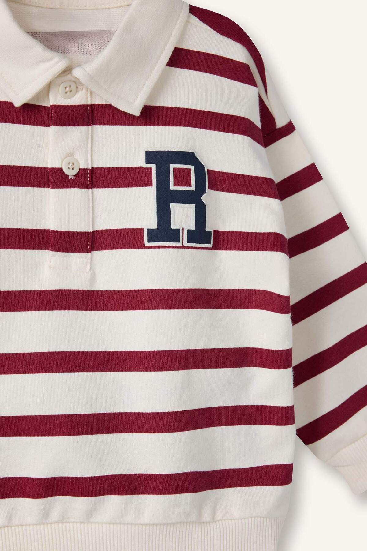 Defacto 2'li Takım Çizgili Sweatshirt Pantolon Erkek Bebek G6297A526SP fotoğrafı 6 (önizleme)