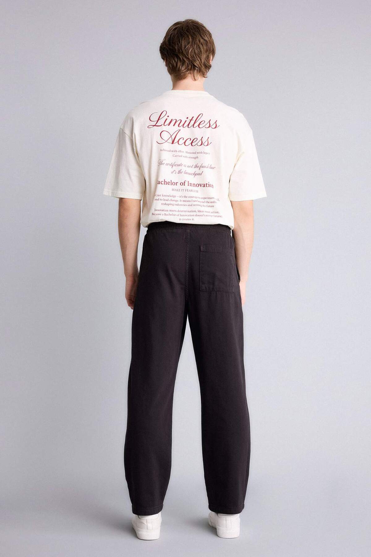 DeFacto %100 Pamuk Baggy Fit Pantolon F6129AX26SP görsel 5