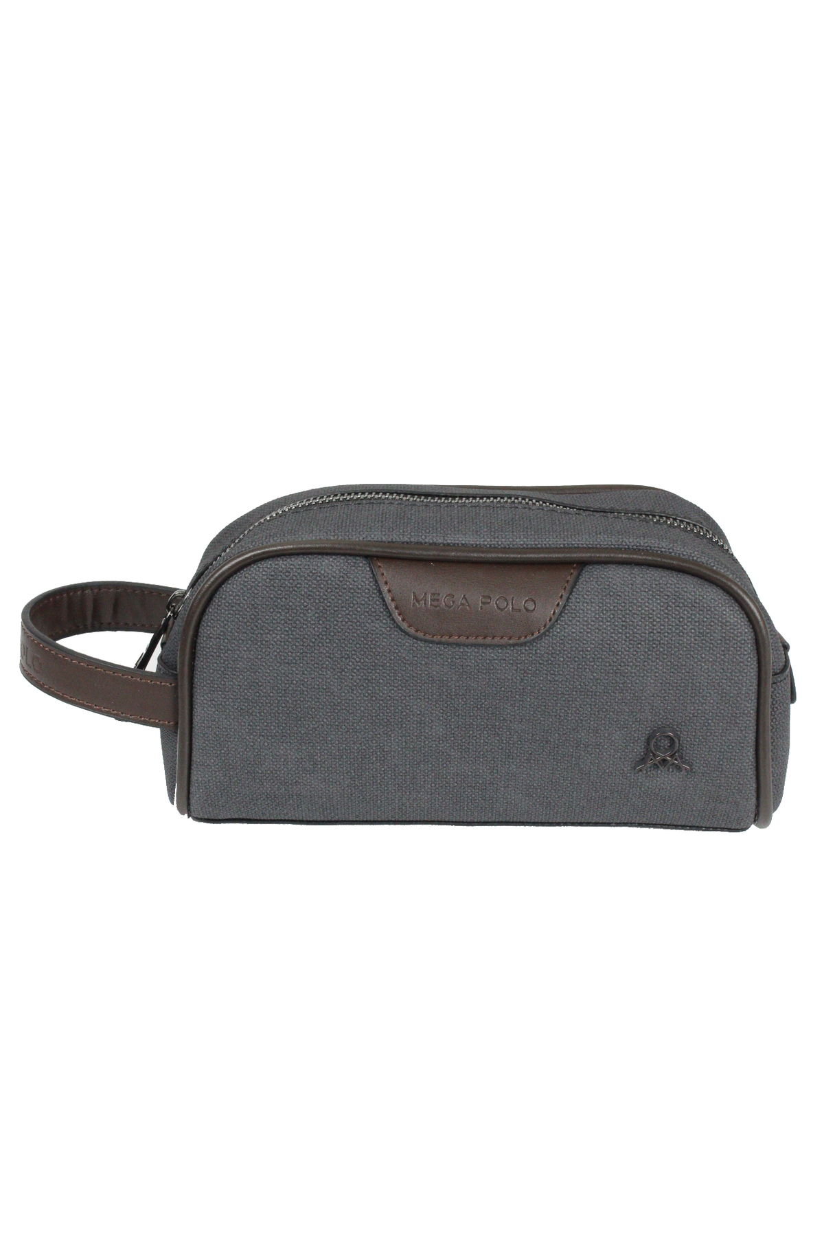 M 433 Kanvas El / Clutch / Makyaj / Tıraş Çantası Siyah-Kahverengi
