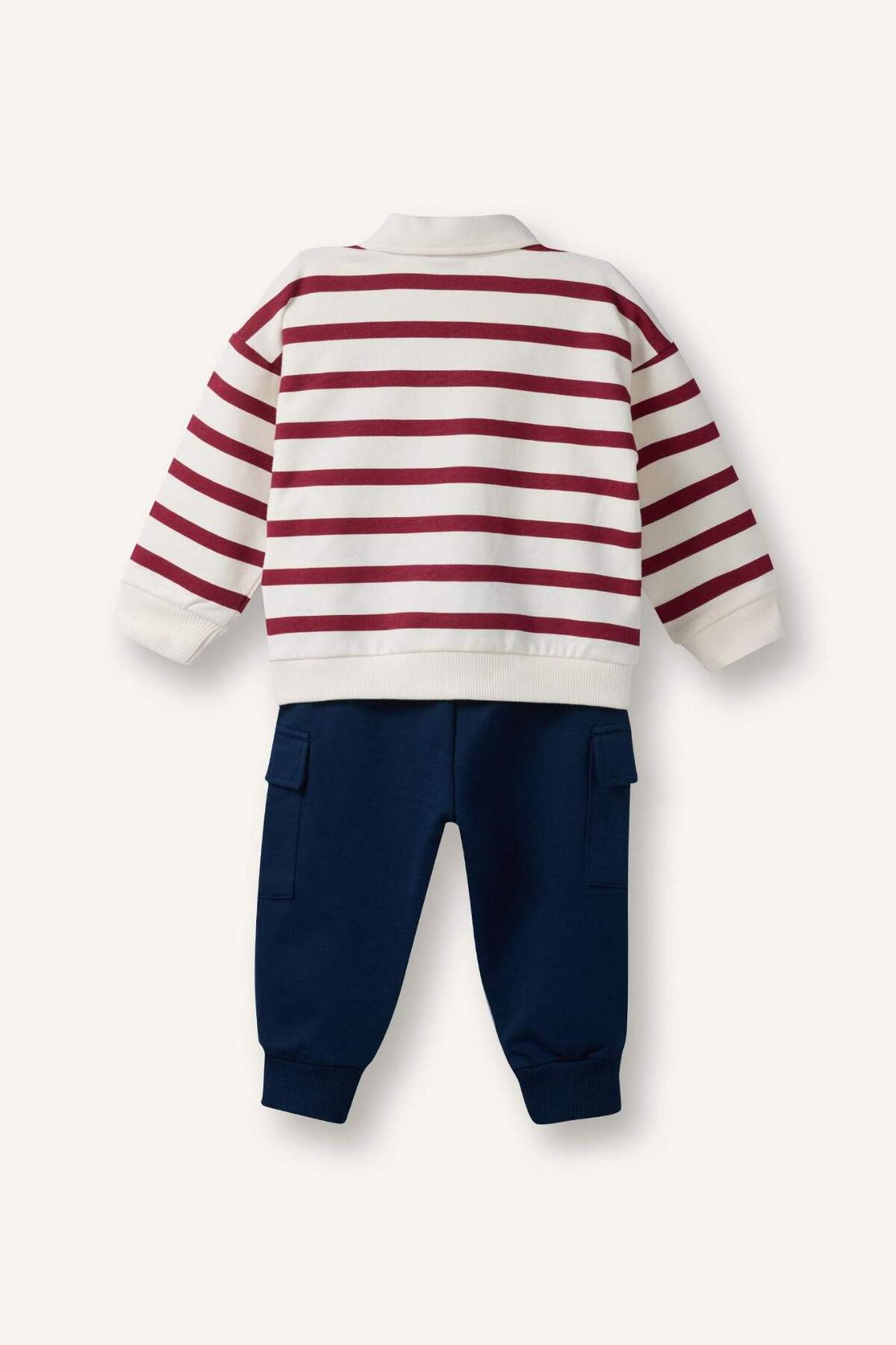 Defacto 2'li Takım Çizgili Sweatshirt Pantolon Erkek Bebek G6297A526SP fotoğrafı 7 (önizleme)