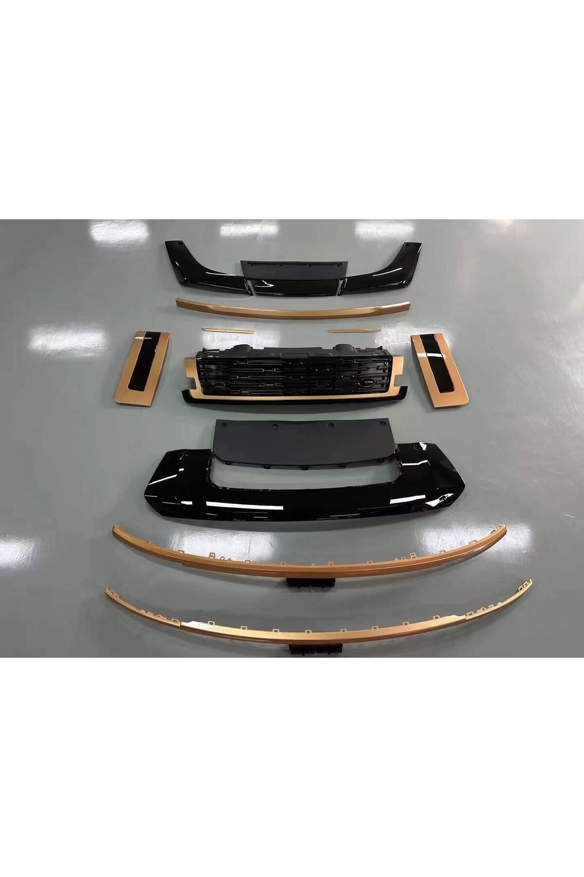 Resim autogp Lr range rover vogue uyumlu golden tampon ekleri seti 2023+ 