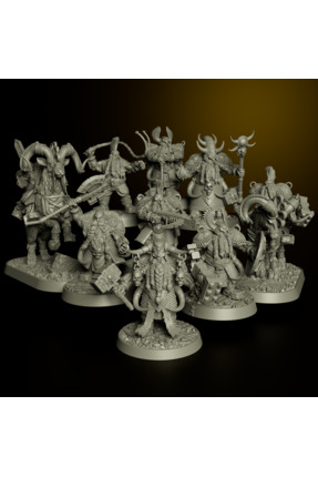 GARENİR Deviant Dwarves Kaosun Karanlık Kardeşliği Minyatür Figür Seti Rpg/ R...