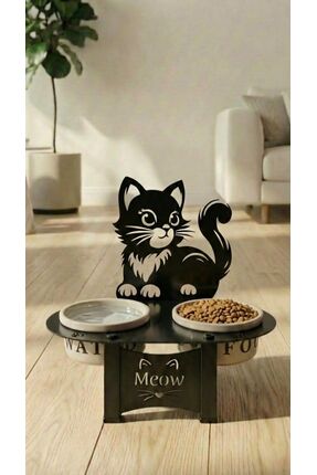 Çatım Tasarım Kedi Mama ve Su Kabı Besleme Tasarımı Seramik Kap Ev Dekorasyon