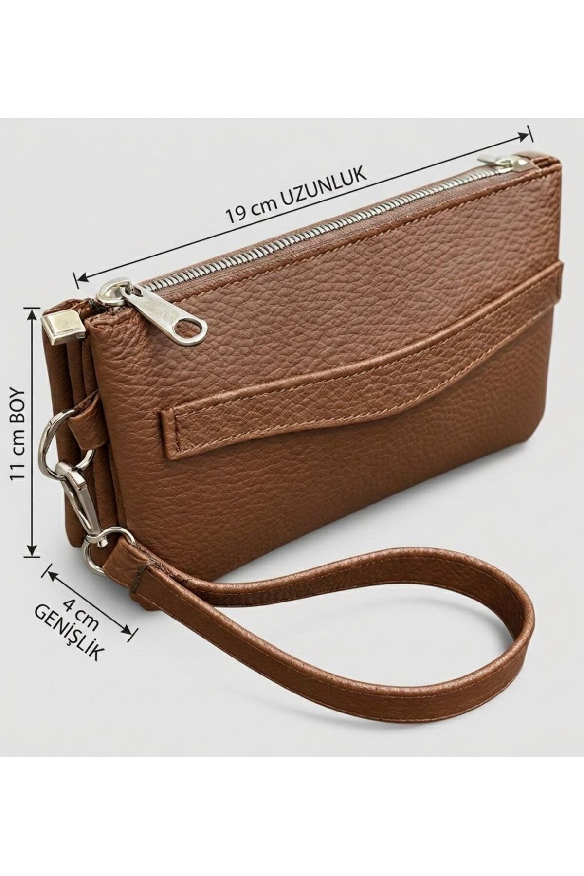JR Boutique Erkek El Çantası 3 Bölmeli Slim Portföy-Çıkarılabilir Askılı Suni Deri Clutch Cüzdan görsel 5