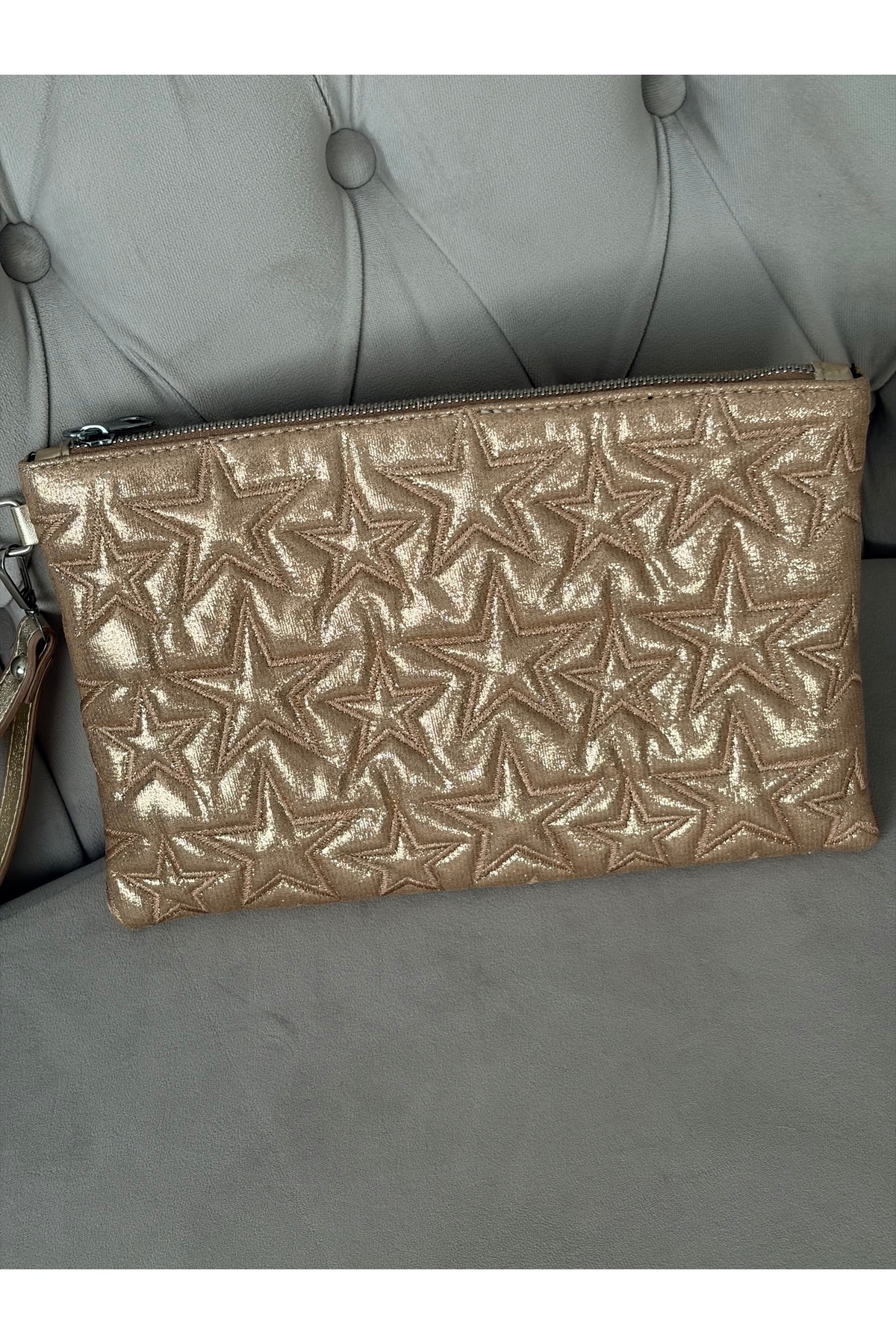 MyleeButik Yıldız Nakışlı Star Kadın Kapitone Portföy El Çantası & Clutch görsel 7