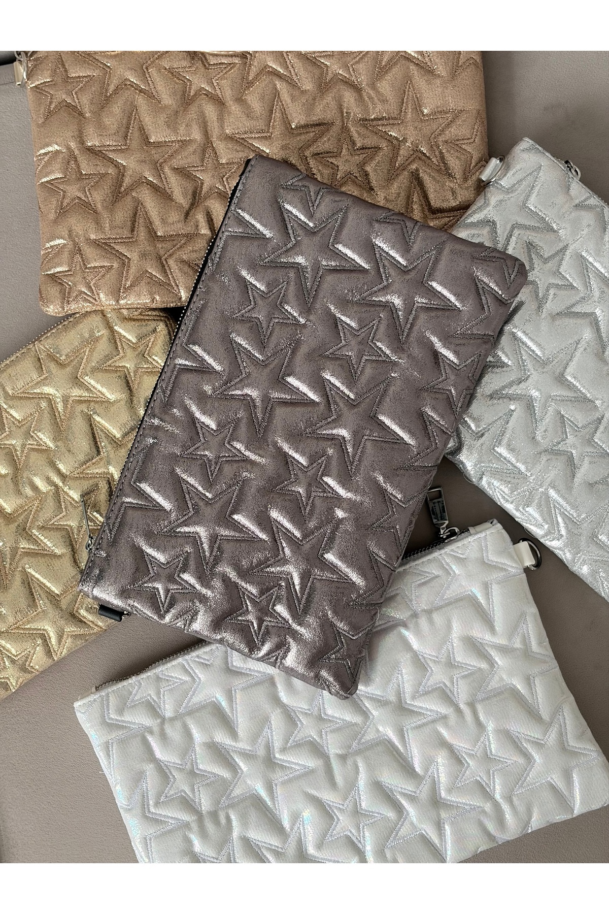 MyleeButik Yıldız Desenli Portföy Çanta görsel 6
