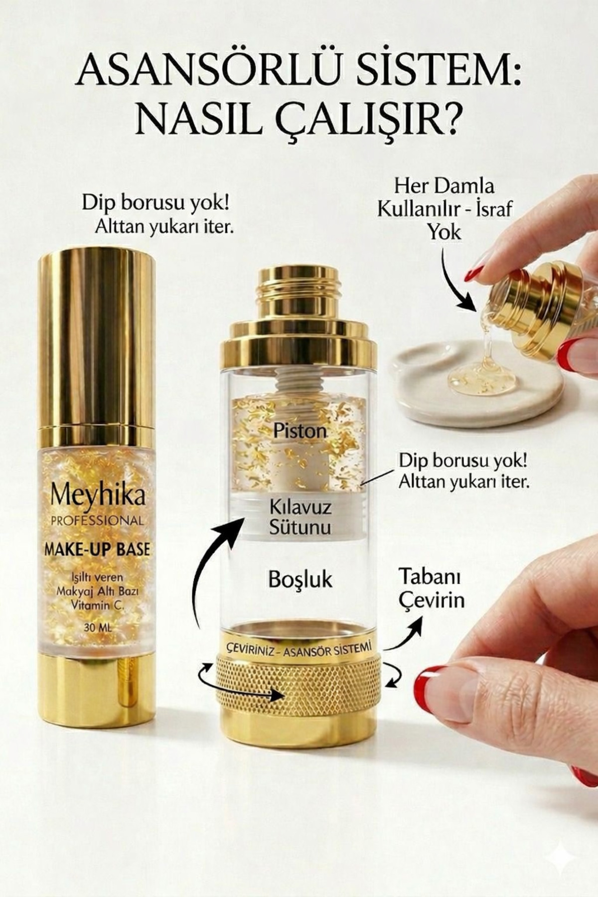 Işıltı Veren C Vitaminli Makyaj Altı Baz 30 ml — بژ 528292001022 — تصویر 4 از 5