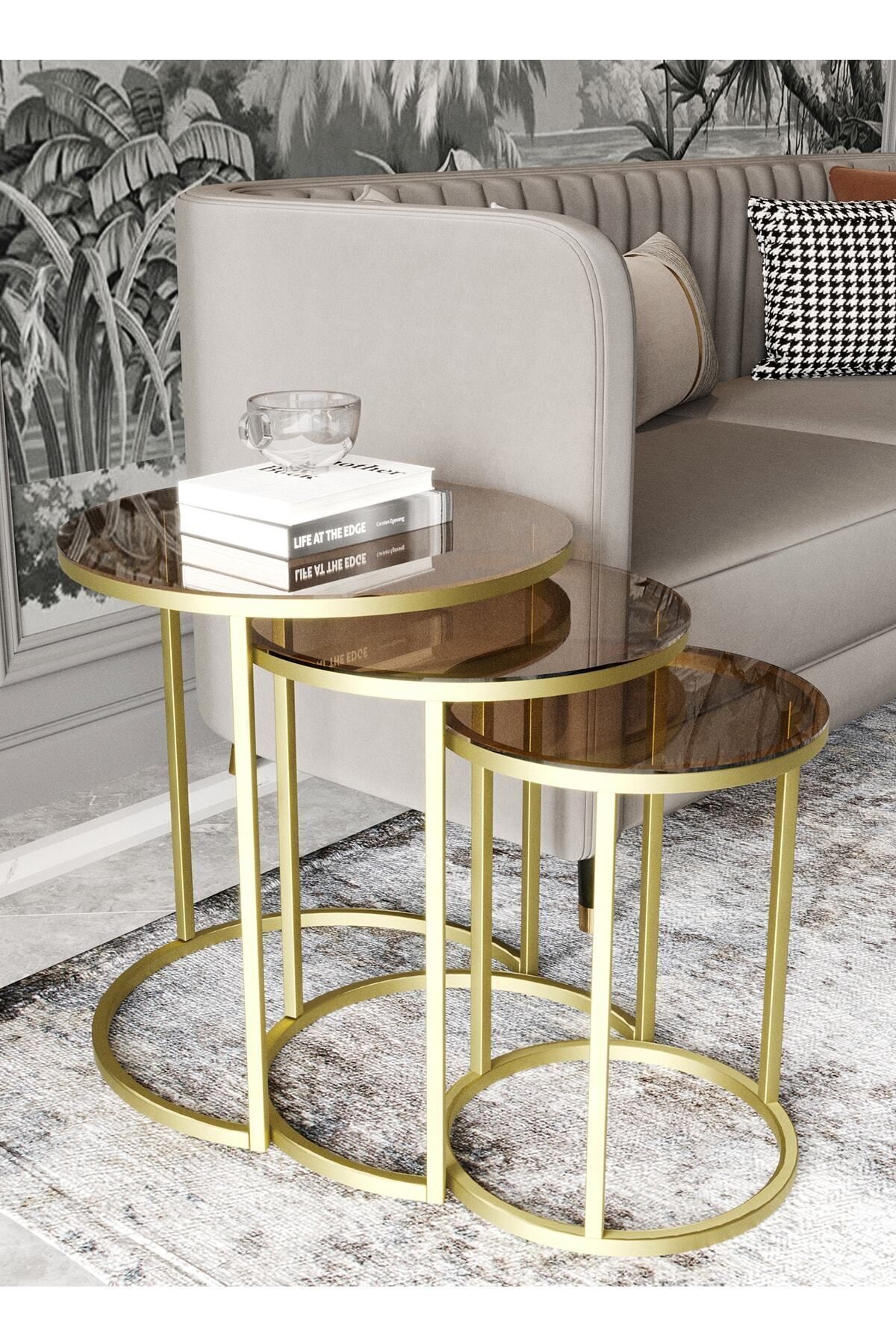 Milas C Zigon Coffee Table Gold Antique Bronze Glass