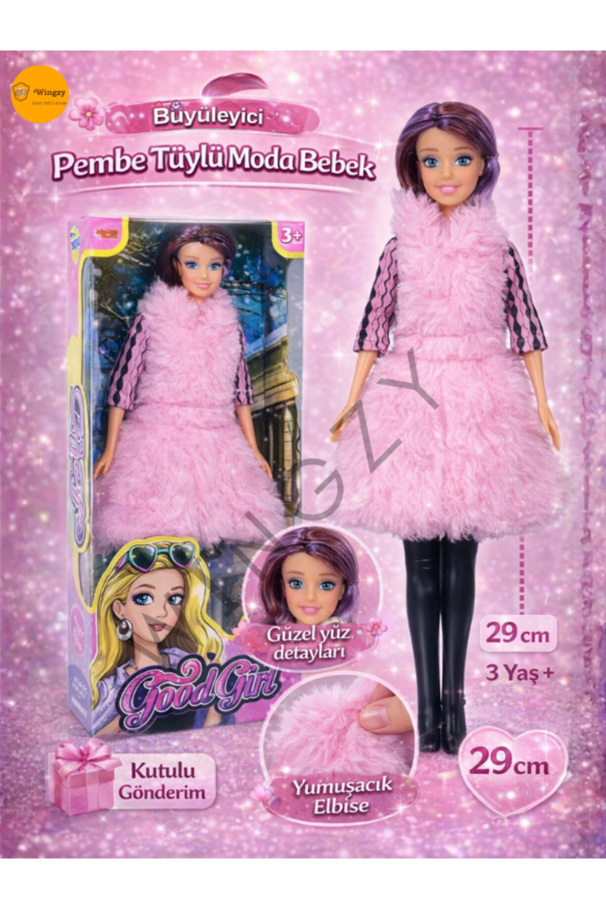 Moda Kızı Bebek Oyuncak, Kutulu 29 Cm Aksesuarlı, 3+ Yaş Kız Çocuk Hediye Seçeneği