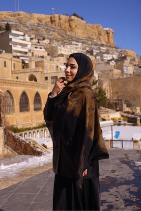 Humayscarf Mardin Silüet Krep İpek Şal