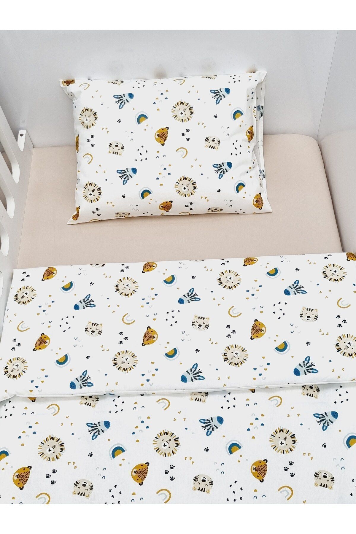 Yada Baby %100 Pamuklu Kumaştan Bebek Park Beşik 5 Parça Yorgan Ve Nevresim Takımı (70 X 120 CM) fotoğrafı 5 (önizleme)