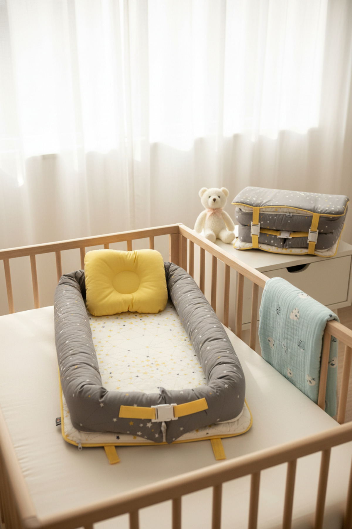 ebabynest Samanyolu Serisi Gri Katlanabilir Nest fotoğrafı 2 (önizleme)
