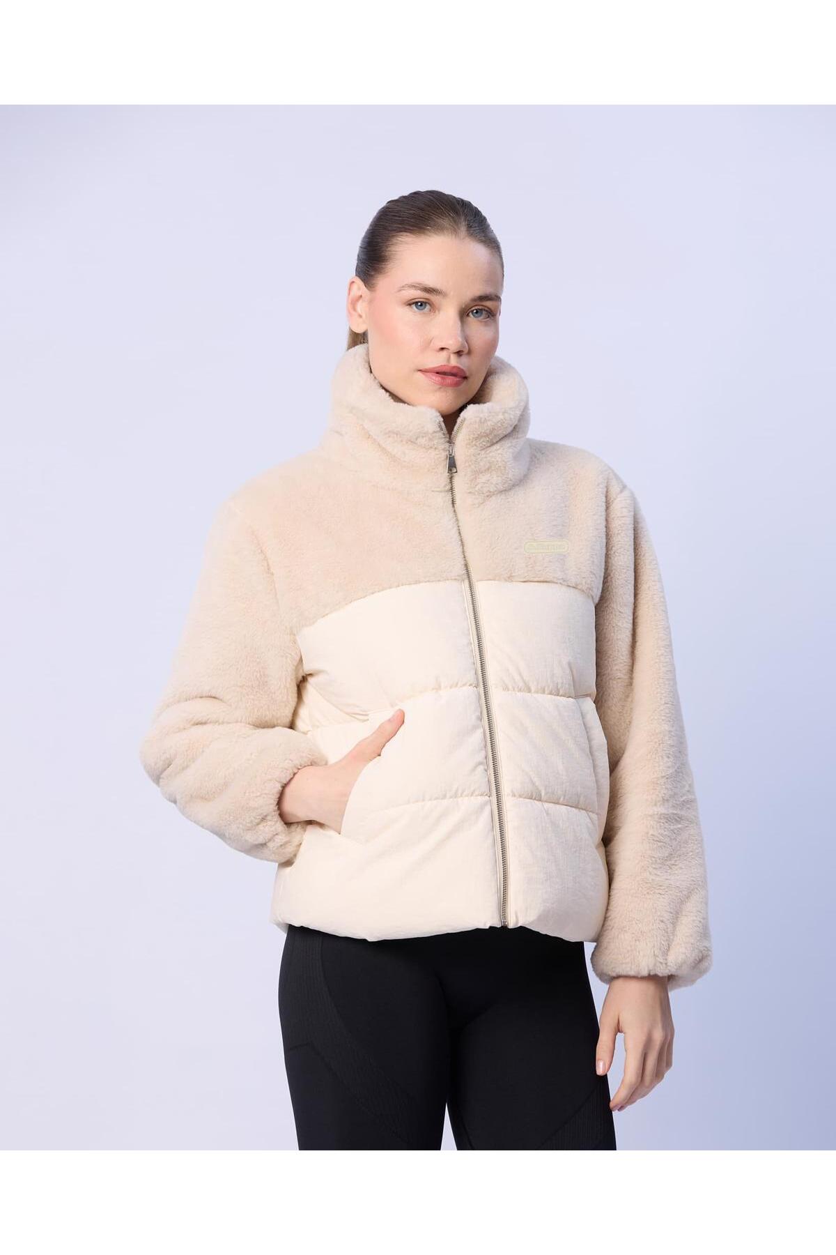 Kappa  Elena Kadın Ekru Regular Sherpa Mont