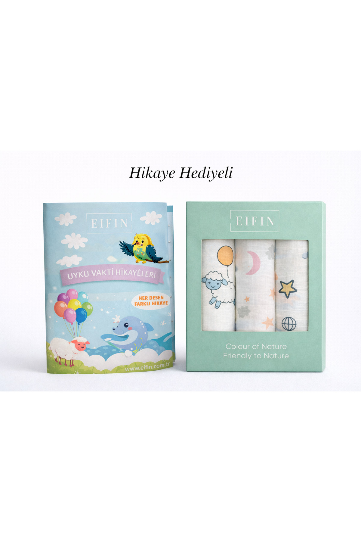 EIFIN Çok Amaçlı Müslin Örtü & Battaniye 3'lü Set %100 Pamuk Oeko-tex Sertifikalı Kutulu fotoğrafı 7 (önizleme)