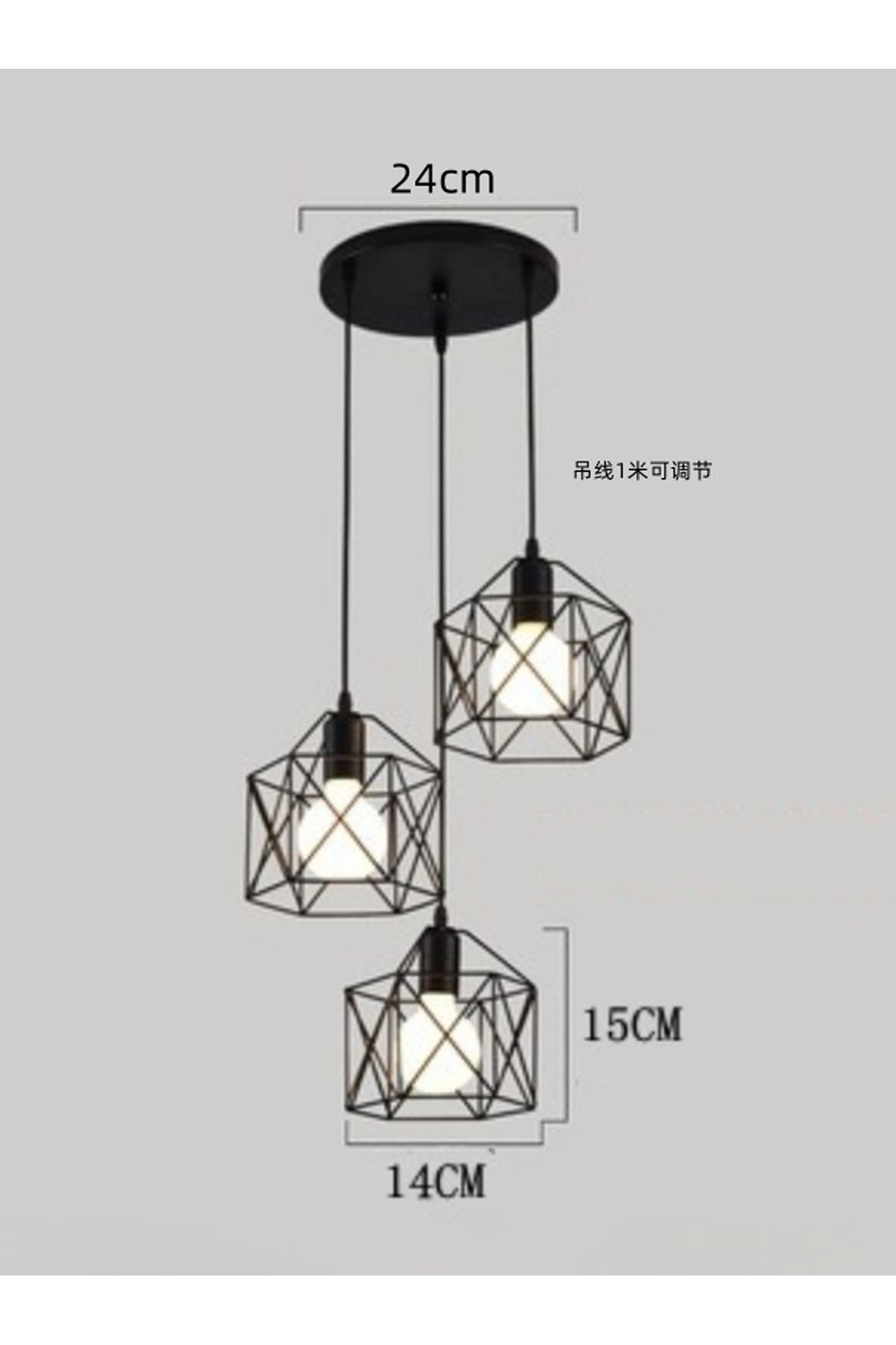 ثريا معلقة صناعية أسود 3 رؤوس | إضاءة عصرية للمطبخ...