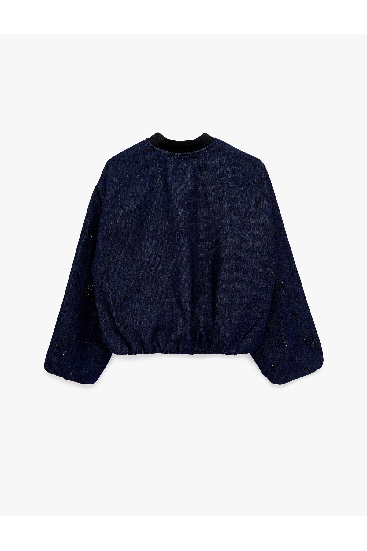 Koton  Taş Detaylı Uzun Kollu Düğmeli Yuvarlak Yaka Denim Ceket - Görsel 4