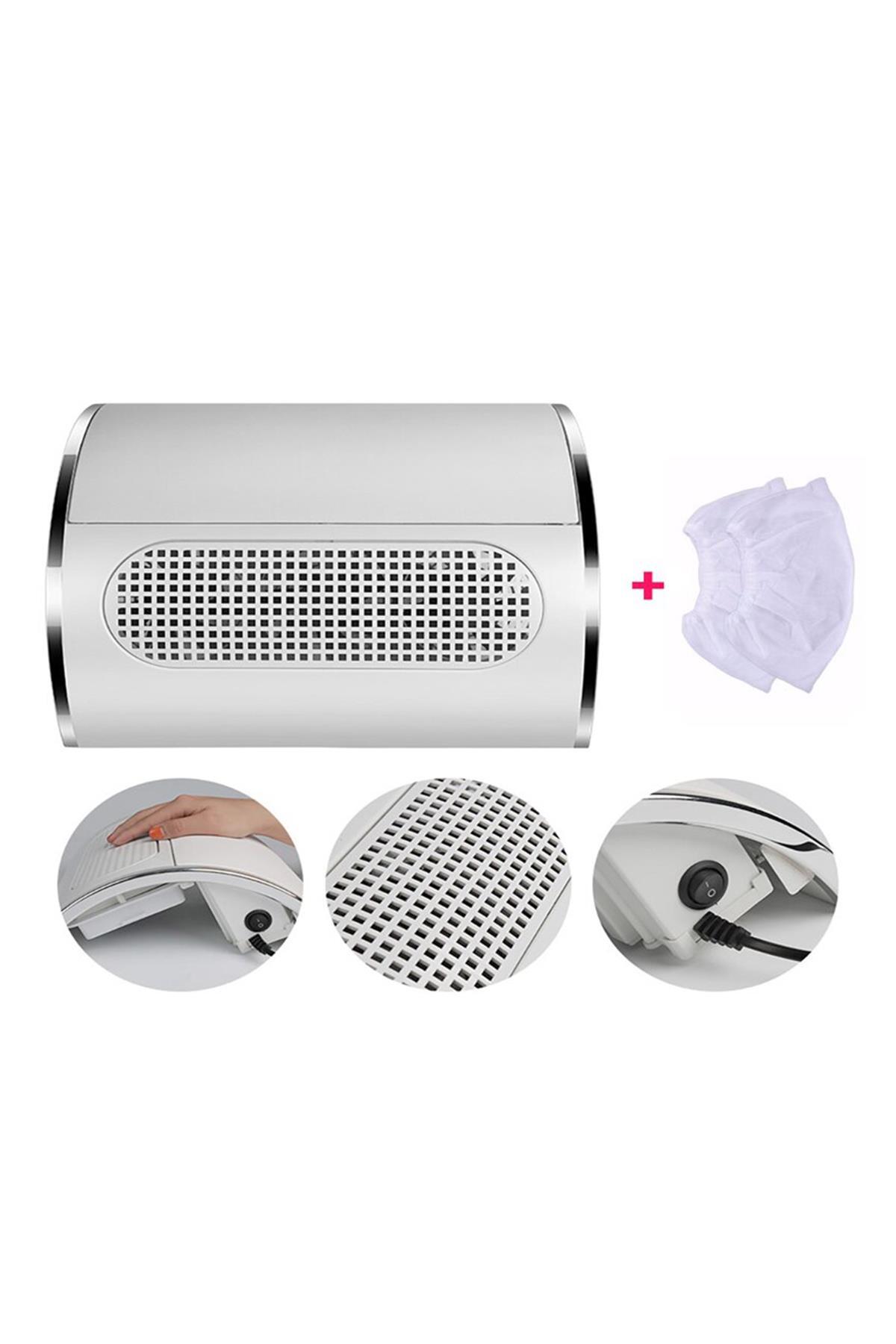 MOZIUR DS-100 3 Fanlı Protez Tırnak Toz Toplayıcısı 40W — سفید MZR-7104381481274