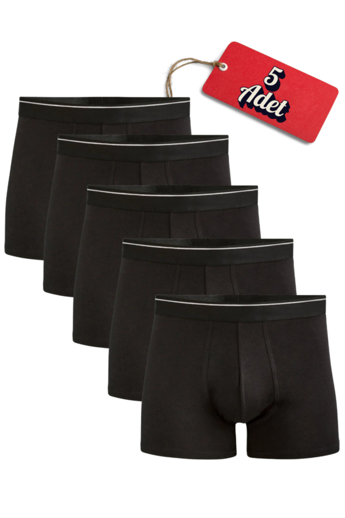 CENNETOĞLU  Erkek Likralı Pamuklu Boxer Özel Hijyenik Ambalajlı 5'li Paket - Görsel 3