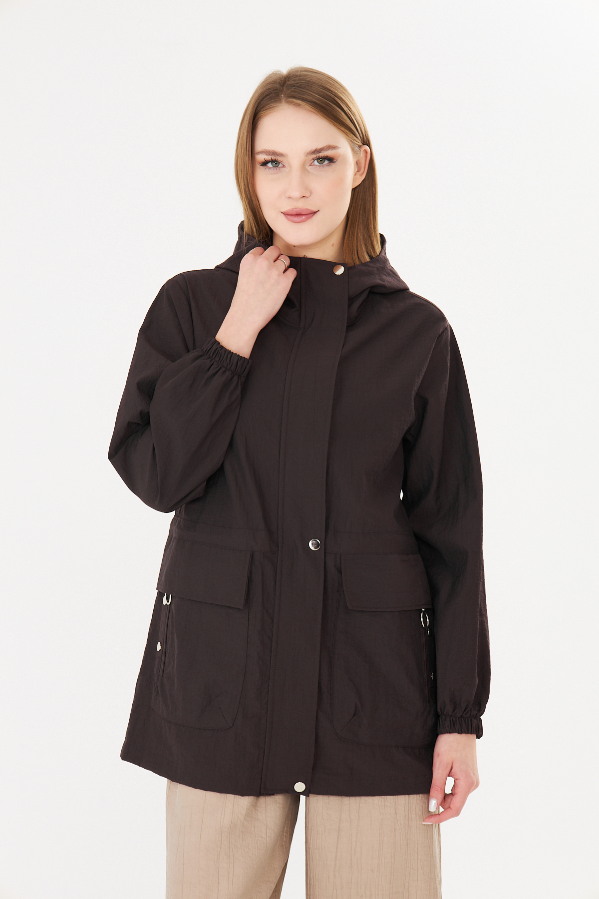 PIQUE  KADIN YAĞMURLUK Beli Ayarlanabilir Kapüşonlu Yağmurluk