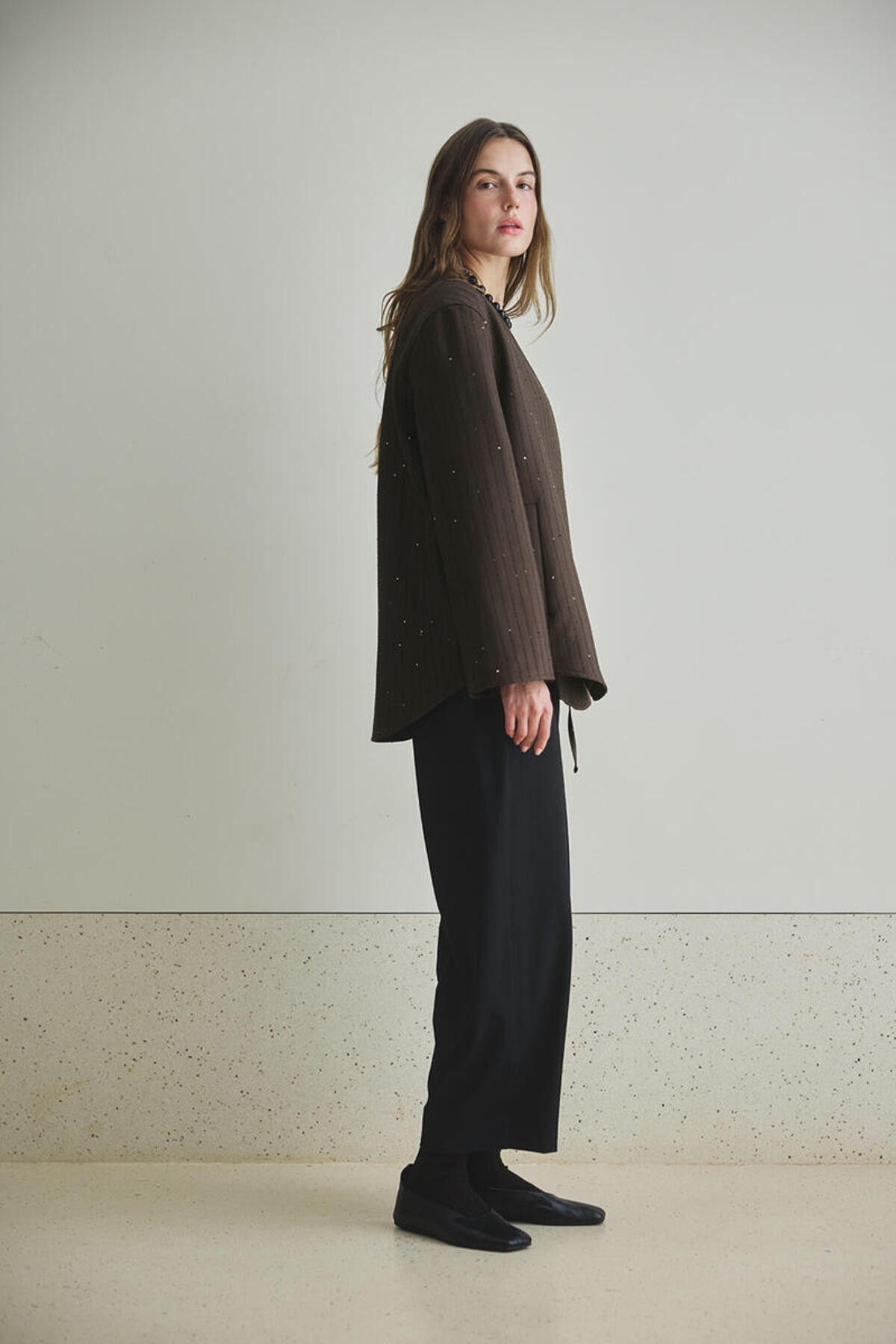 BE BLUE  KAHVERENGİ IŞILTILI KİMONO MONT - Görsel 5