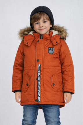 Mika Bebek & Çocuk Kalın Elyaf Dolgulu Su Rüzgar ve Yağmur Geçirmez Kapüşonlu...