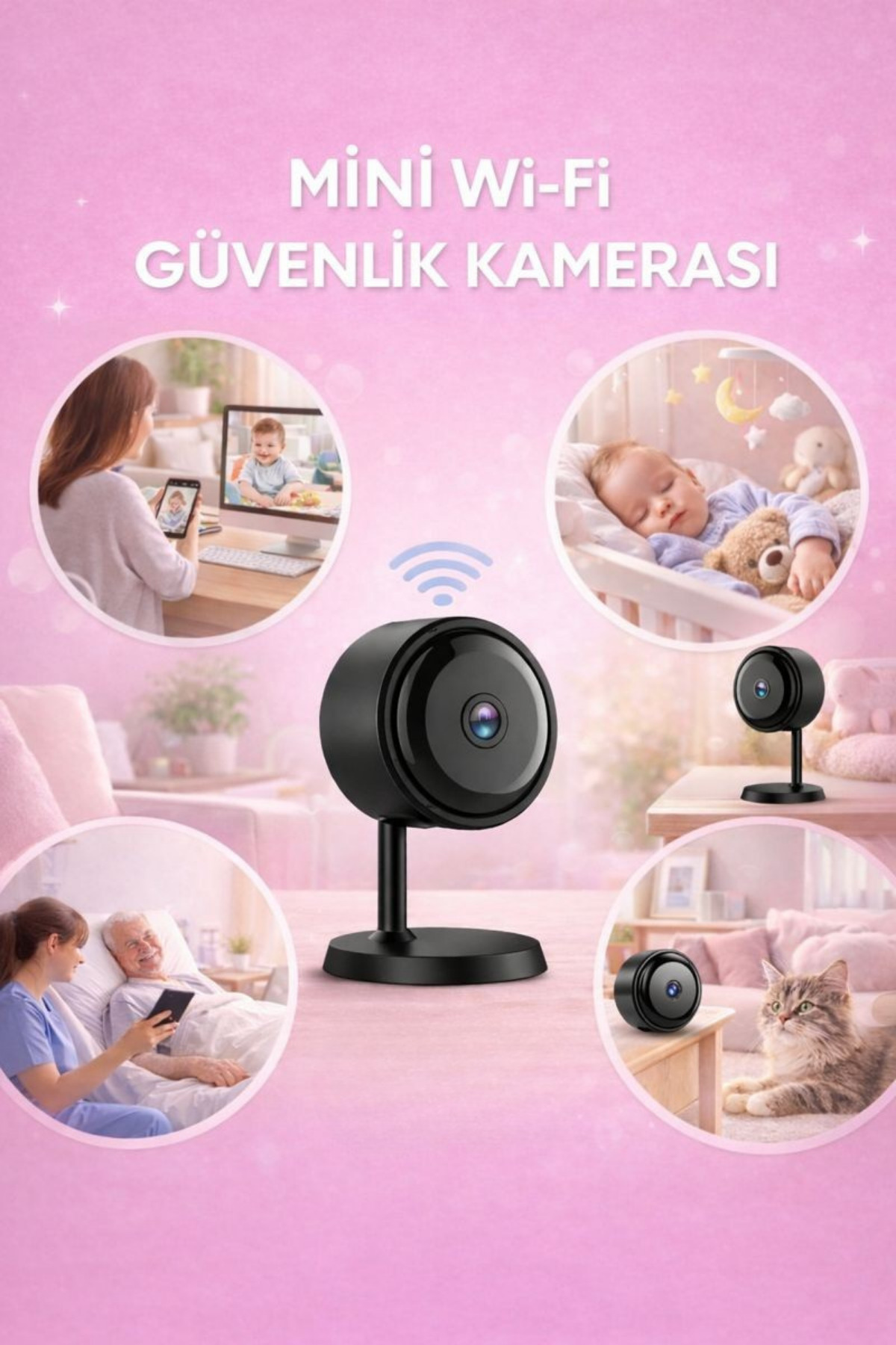 Wi-Fi Mini Security Camera with Night Vision for Baby Pet Elderly Care