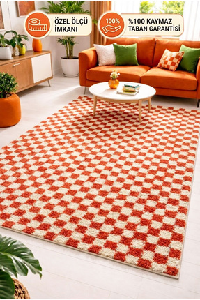 EUROBANO Chess Dama Desenli Kemik-Somon Salon Oturma Odası Yatak Odası Korido...