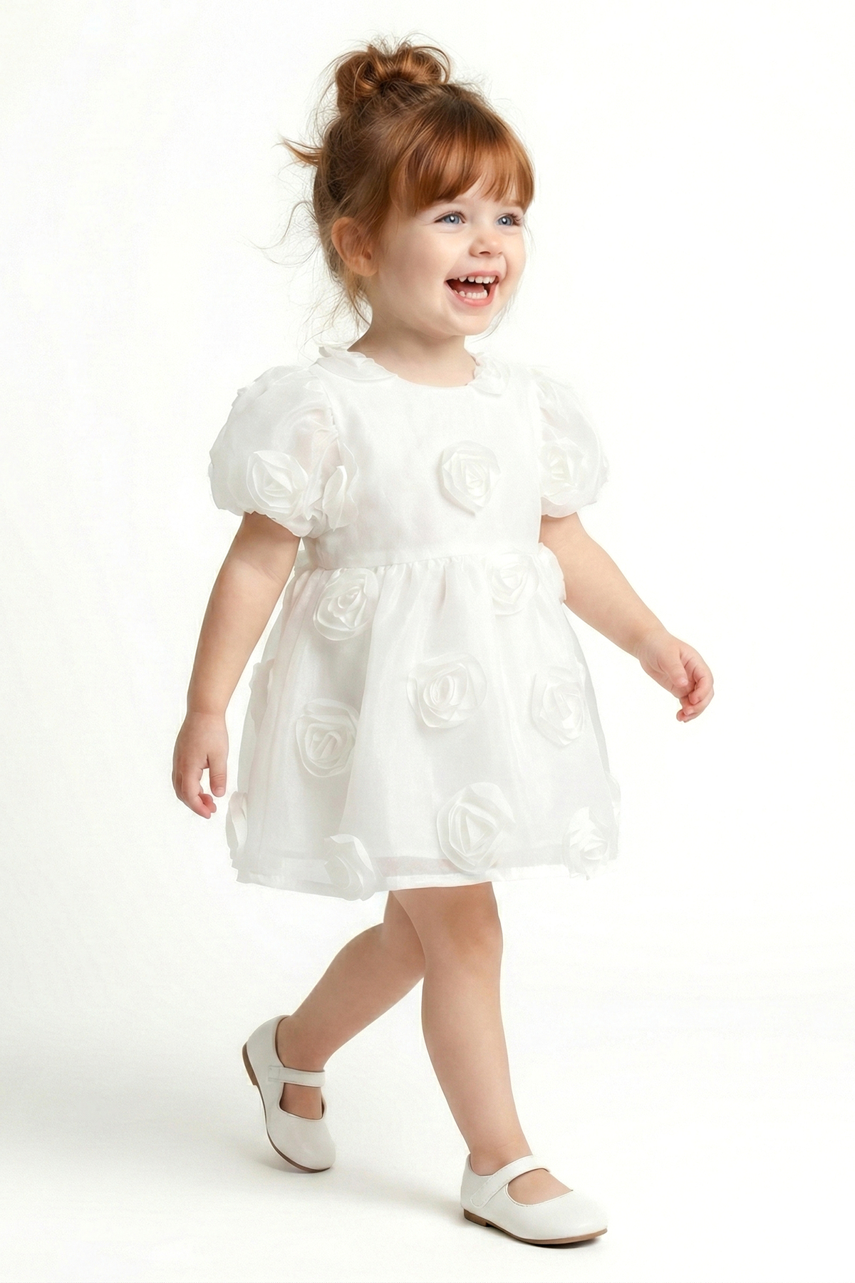 Baby Animals Kız Bebek Kız Çocuk Doğum Günü Parti Düğün Elbise Kısa Kol Tüllü Tütülü Tütü Astarlı fotoğrafı 2 (önizleme)