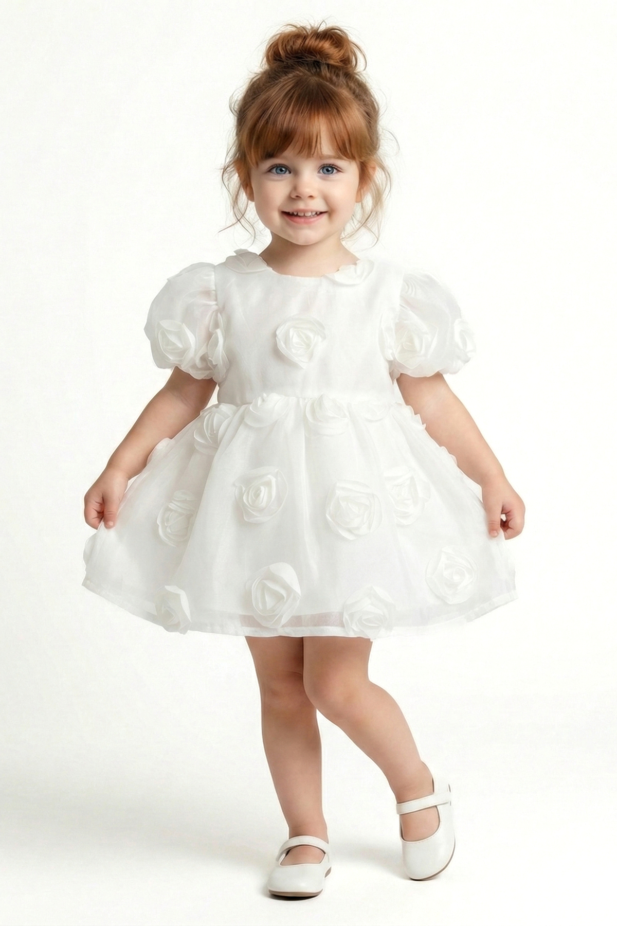 Baby Animals Kız Bebek Kız Çocuk Doğum Günü Parti Düğün Elbise Kısa Kol Tüllü Tütülü Tütü Astarlı fotoğrafı 4 (önizleme)