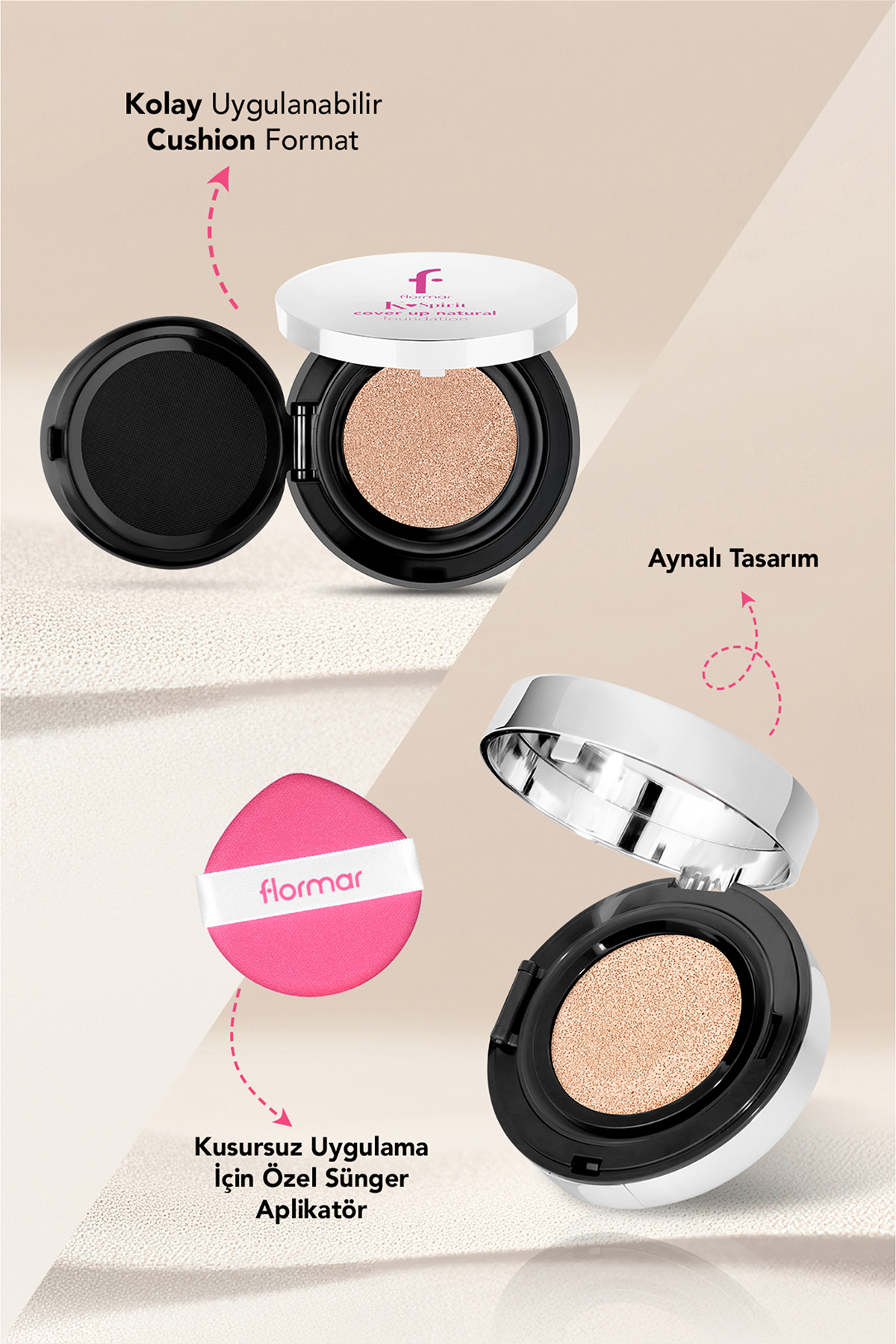 کرم پودر کوسن نرم و طبیعی K-Spirit Cover Up با پوشانندگی بالا - 003 Light Sand — بژ 9877 — تصویر 4 از 9