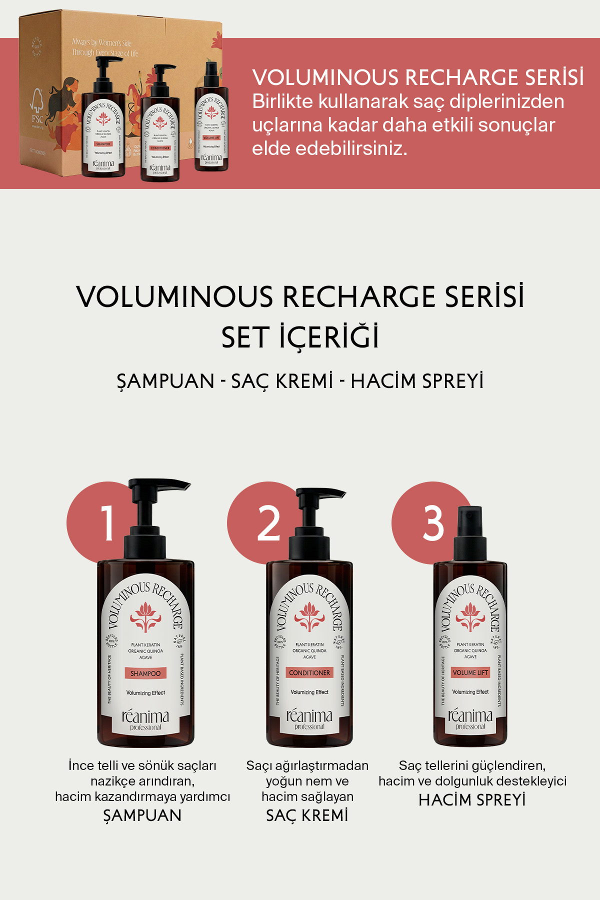 تونیک حجم دهنده و حالت دهنده موی Voluminous Recharge که حجم و پرپشتی مو را افزایش می‌دهد — VOL-STNK — تصویر 5 از 8