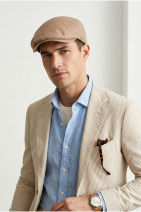 Göreme Aksesuar Yazlık Keten London Kasket Spor Kasket Şapka